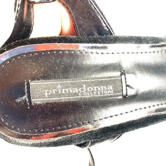 Prima Donna velvet black sandals glitter heels size 37 (7) - Picture 7 of 7